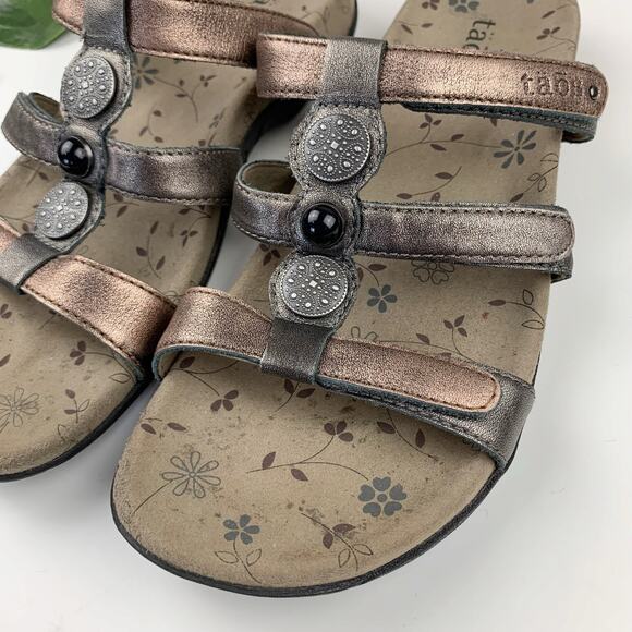 Taos Prize Sandals Slip On Comfort Metallic Bronze Adjustable Straps Women's 7 - Picture 3 of 10